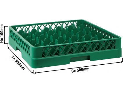 (6 Kusů) Koš na sklenice - 50 x 50 cm - s 36 přihrádkami - zelený