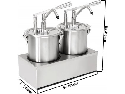 Dávkovač omáčky - 2x 4 litry - včetně nerezového rámu