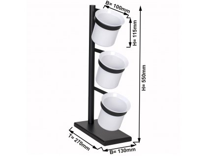Cutlery tray - with 3 shelves - Black