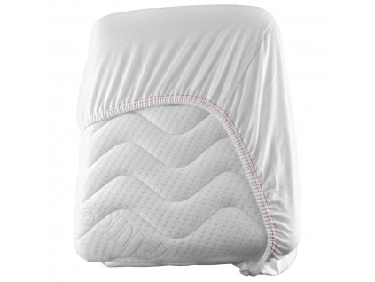 (10 Kusů) Jersey napínací povlečení - 200 x 200 cm - bílé/ červené