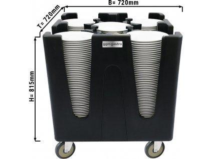 Plate dispenser - unheated - with rollers & 4 adjustable dividers - 180 - 400 plates