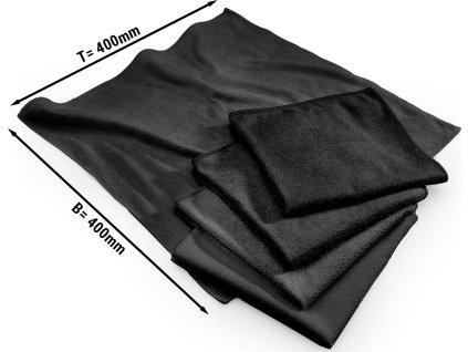 (10 kusů) utěrka z mikrovlákna černá - 40 x 40 cm