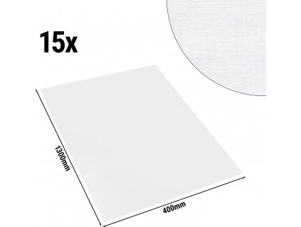(15 Kusů) Damast stolní běhoun Tessin Atlas - 40 x 130 cm - bílý