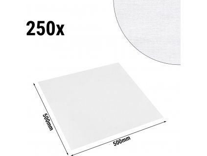 (250 Kusů) Damast ubrousek Tessin Atlas - 50 x 50 cm - bílý
