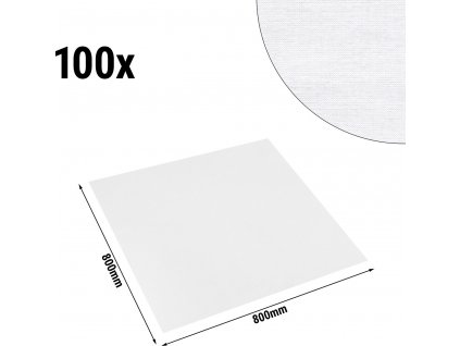 (100 Kusů) Damast ubrus Tessin Atlas - 80 x 80 cm - bílý