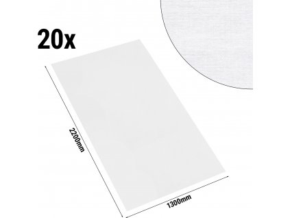 (20 Kusů) Damast ubrus Tessin Atlas - 130 x 220 cm - bílý