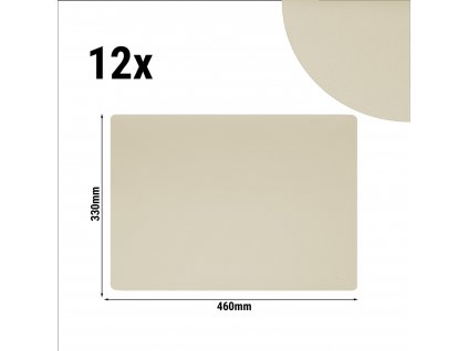 (12 Kusů) Stolní set James - elegantní kožený vzhled - 33 x 46 cm - taupe