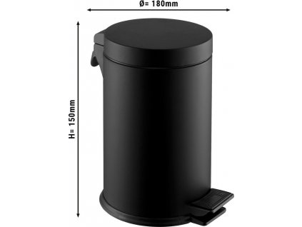 Mini koš - 5L - černý - s pedálem