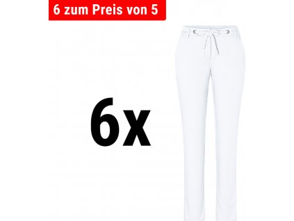 (6 kusů) Karlowsky - Dámské chino kalhoty moderní stretch - bílé - velikost: 34