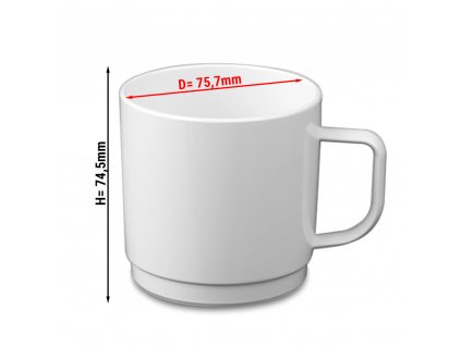 (50 Kusů) Polykarbonátový šálek na čaj/kávu, bílý - 200 ml