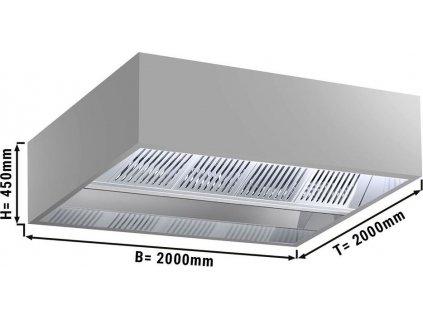 Indukční digestoř - 2,0 m - s filtrem a LED lampou