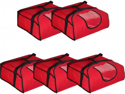 (5 kusů) Taška na pizzu / izolační taška - červená