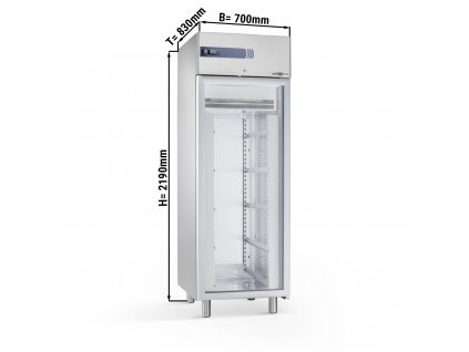 Pasta refrigerator stainless steel Premium PLUS - EN 600x400 - 585 liters - with 1 glass door
