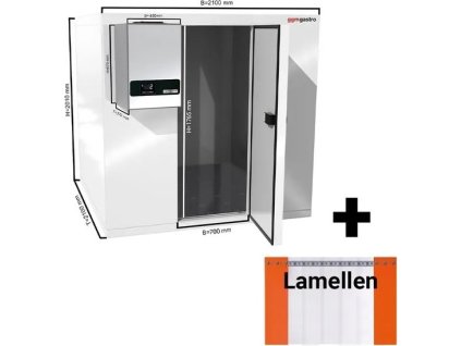 Freezer cold room - 2100 x 2100 - 6.1 m³ - with refrigeration unit and shelving