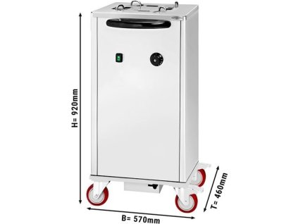 Zásobník talířů - vyhřívaný - s kolečky - 40 talířů