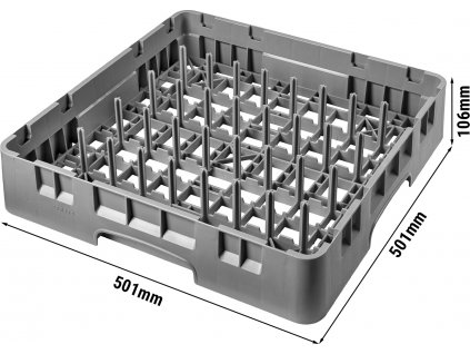 CAMBRO | CAMRACK® - Mycí koš s hroty 1/1 - 5x9 přihrádek - 500x500mm - šedý