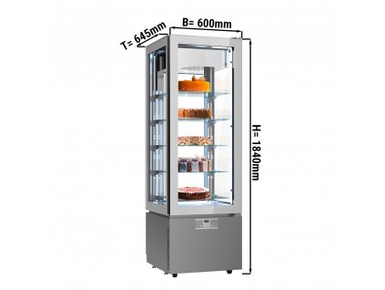 Panorama freezer display case - 324 liters - 600mm - 5 glass shelves - silver