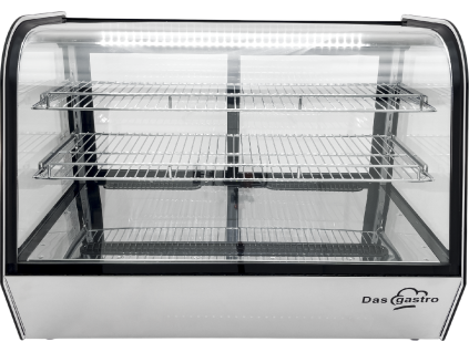 Countertop refrigerated display case - 160L - silver rounded
