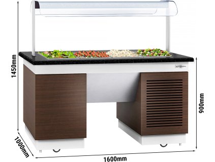 Chladicí vana - Bufetový ostrůvek - 1,6 x 1,0 m - 4x GN 1/1