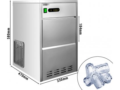 Stroj na kostky ledu / výrobník kostek ledu - dutý válec - 24 kg / 24h