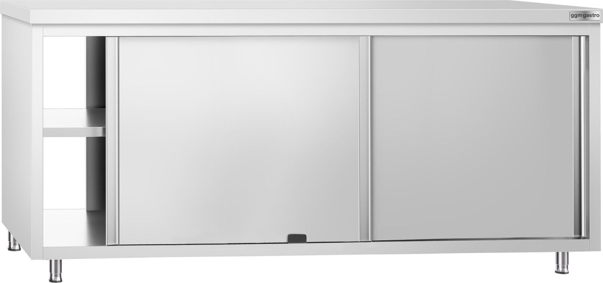 Nerezová pracovní skříňka PREMIUM - 2000x600 mm - průchozí - s průchodkou