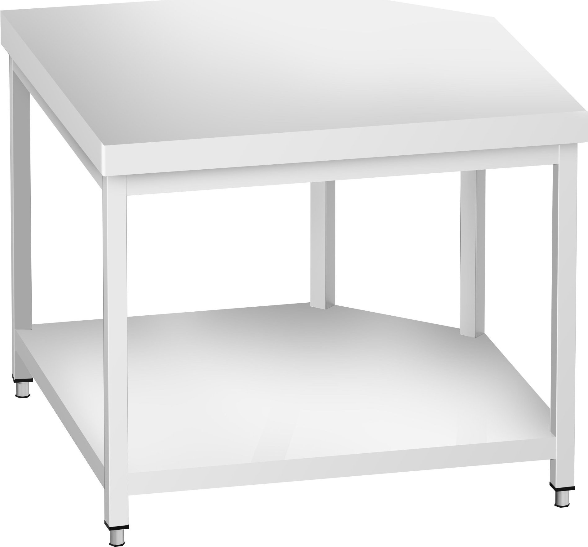 Rohový nerezový pracovní stůl PREMIUM - 1000x600 mm - se spodní policí