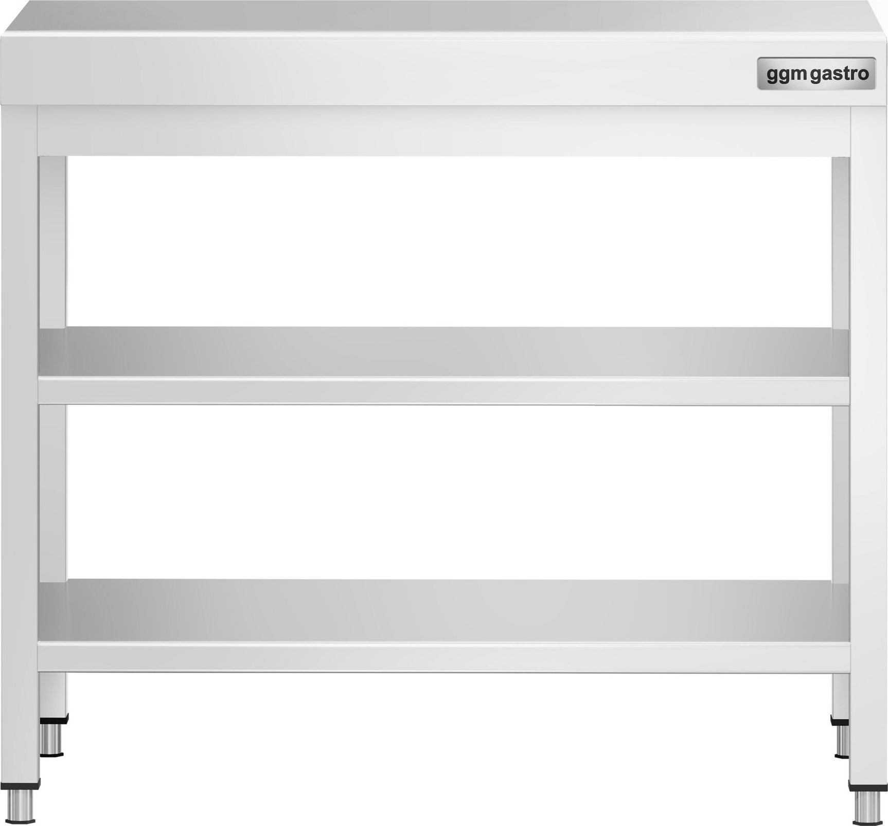 Nerezový pracovní stůl PREMIUM - 700x700 mm - se spodní a střední policí