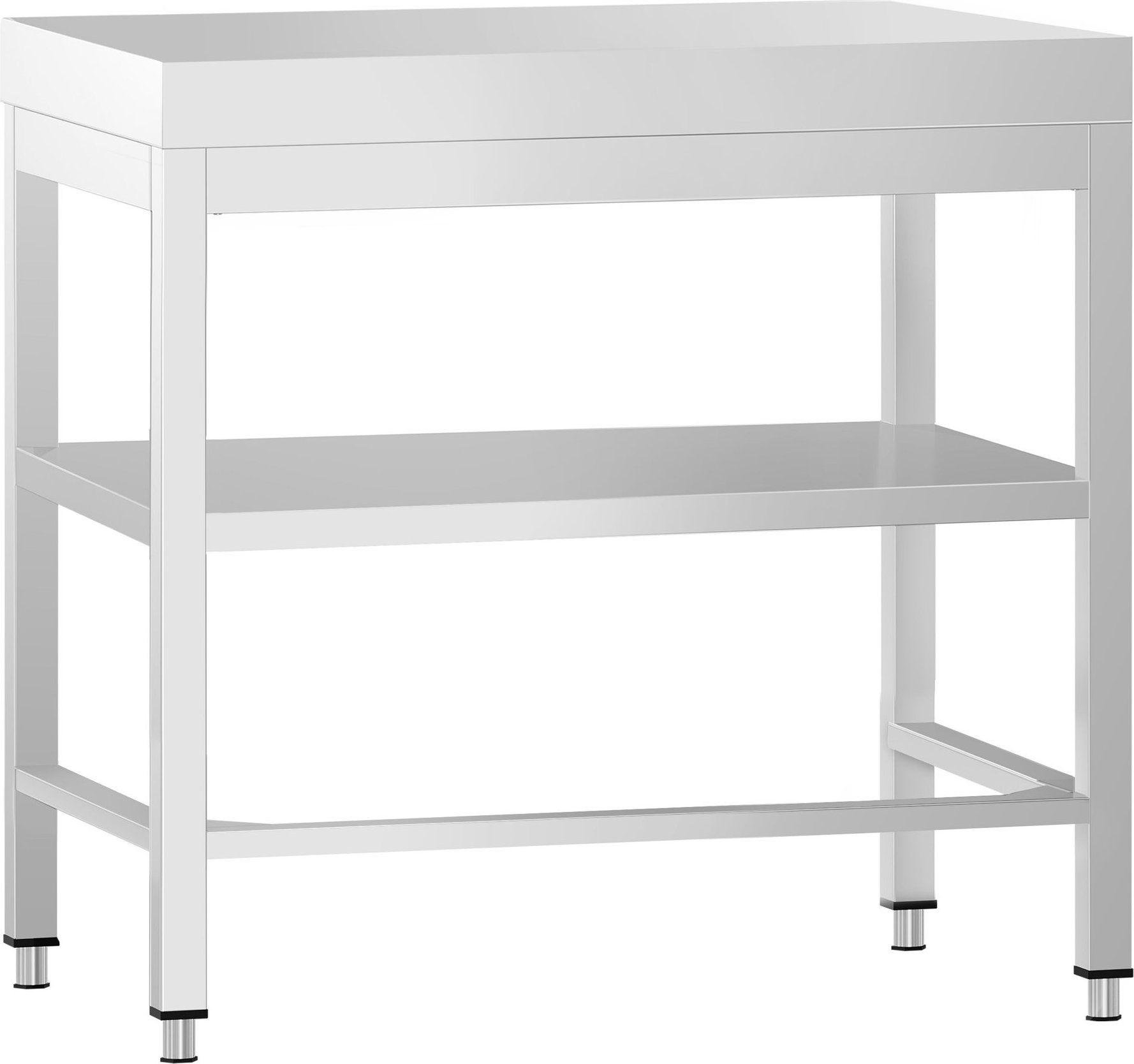 Nerezový pracovní stůl PREMIUM - 600x600 mm - se spodní policí a vyztužením