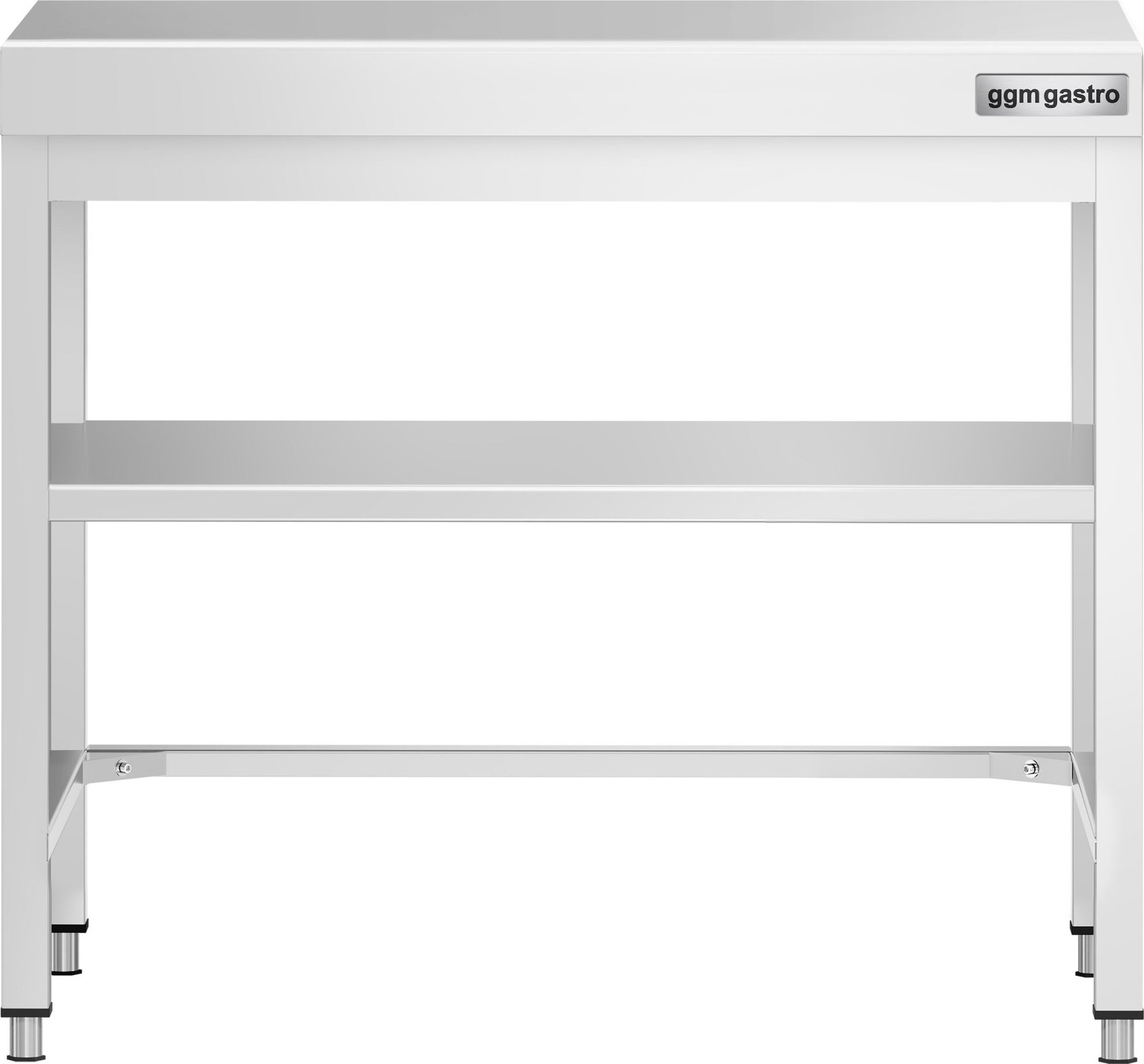 Nerezový pracovní stůl PREMIUM - 700x600 mm - se spodní policí a vyztužením