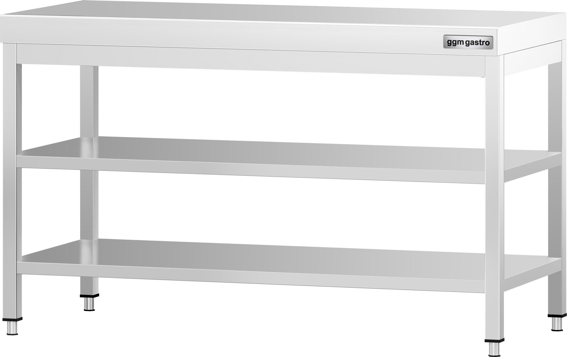 Nerezový pracovní stůl PREMIUM - 1400x800 mm - se spodní policí & s mezipolicí