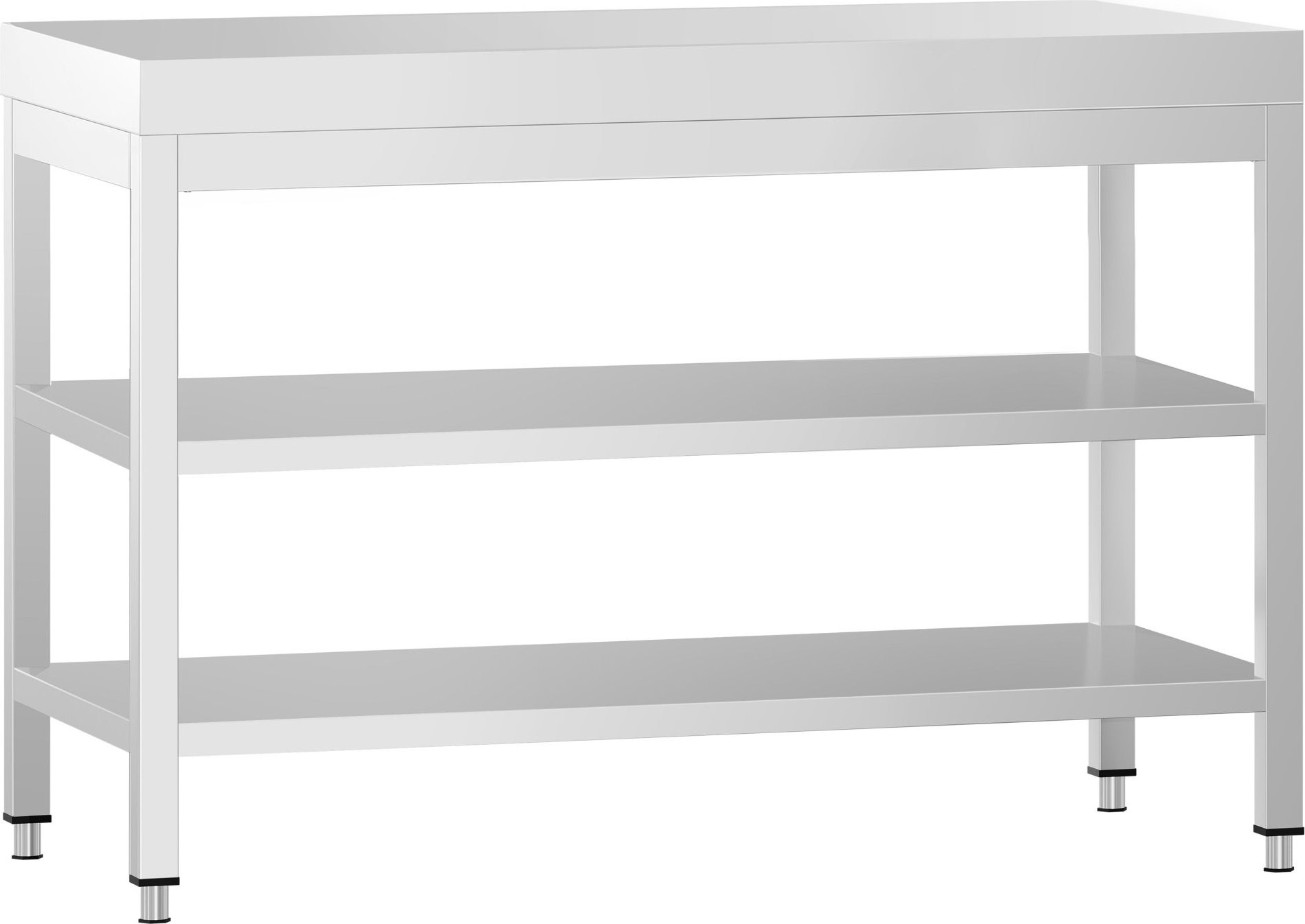 Nerezový pracovní stůl PREMIUM - 1000x600 mm - se spodní a střední policí