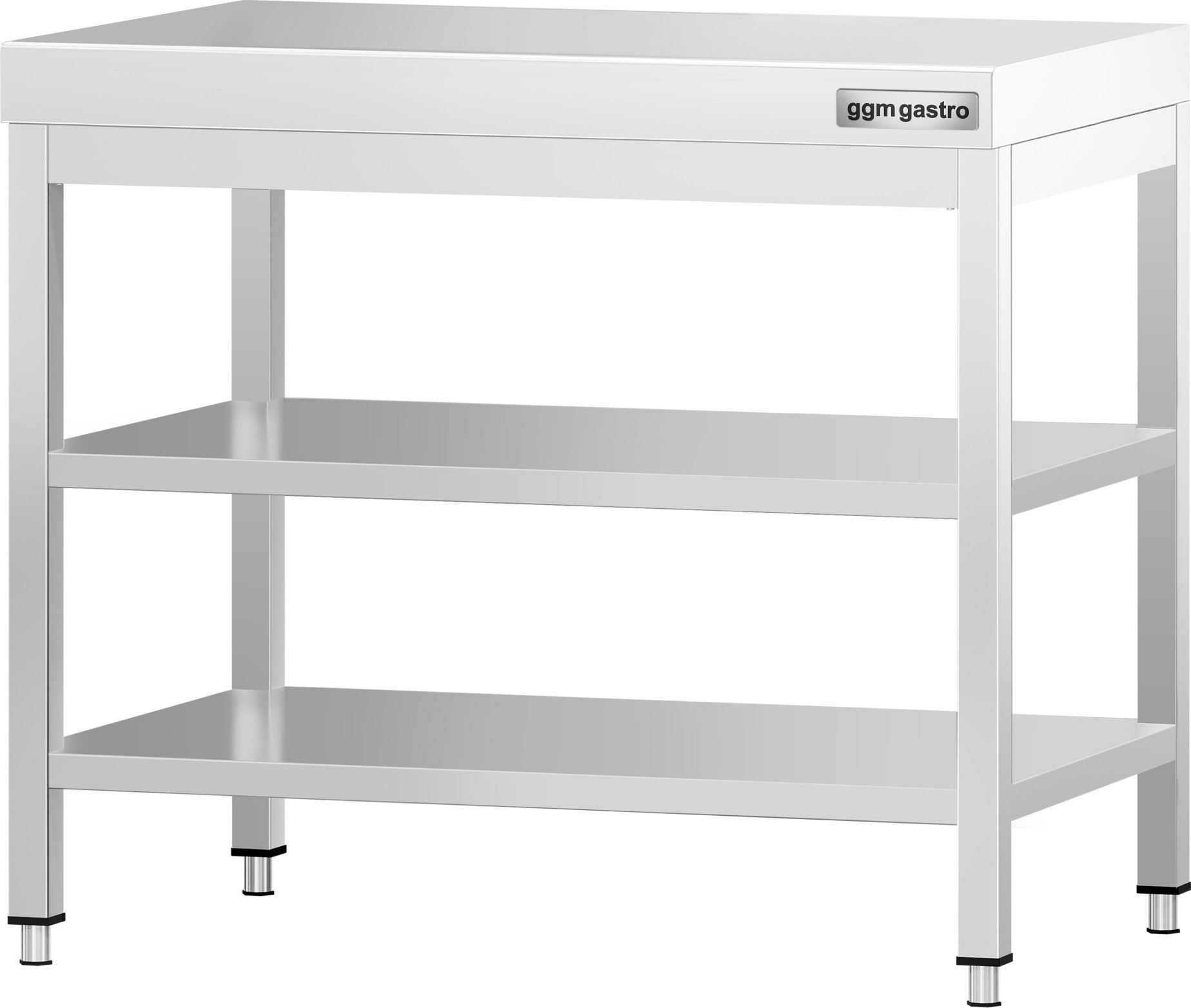 Nerezový pracovní stůl PREMIUM - 700x600 mm - se spodní a střední policí
