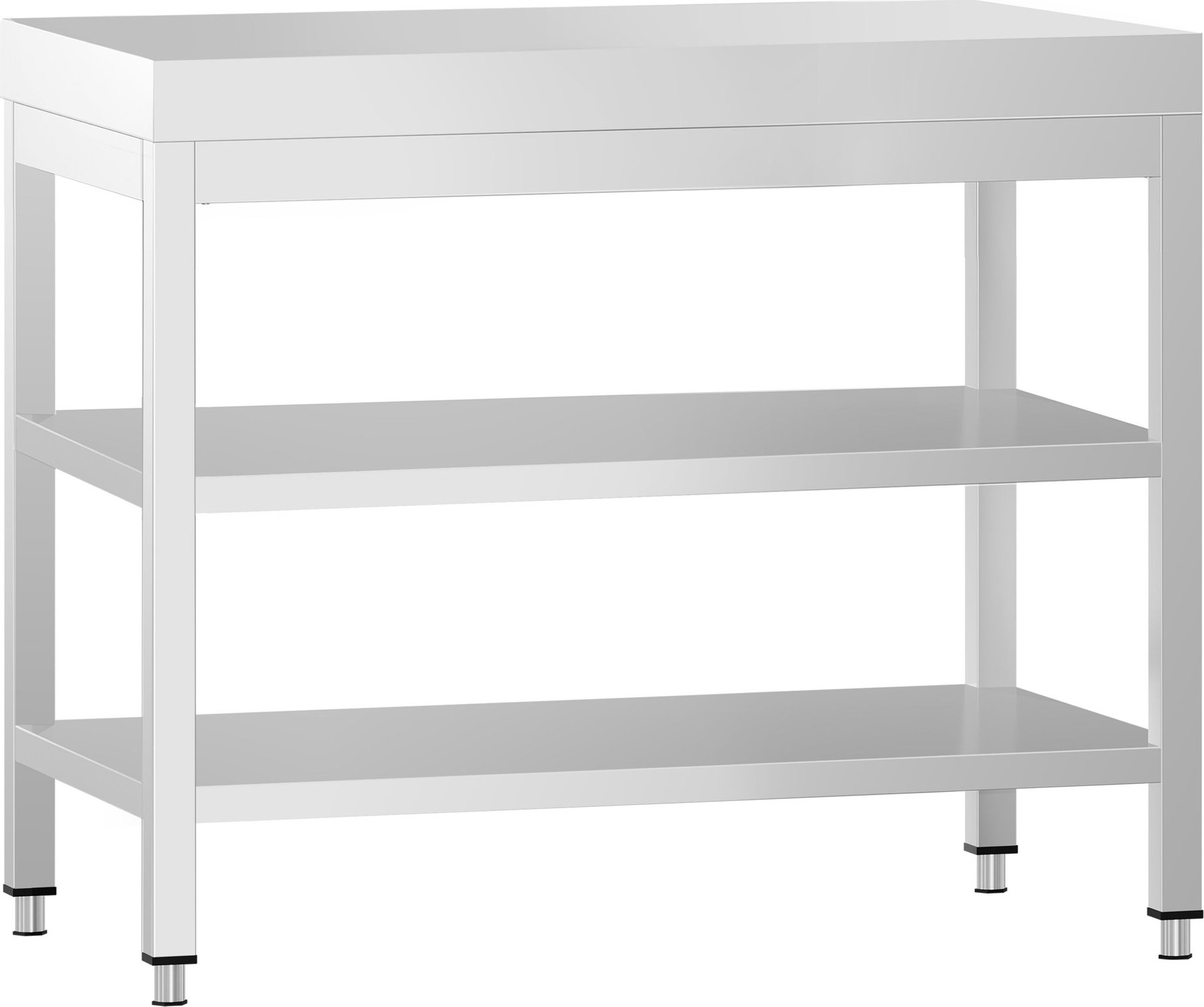Nerezový pracovní stůl PREMIUM - 700x600 mm - se spodní a střední policí