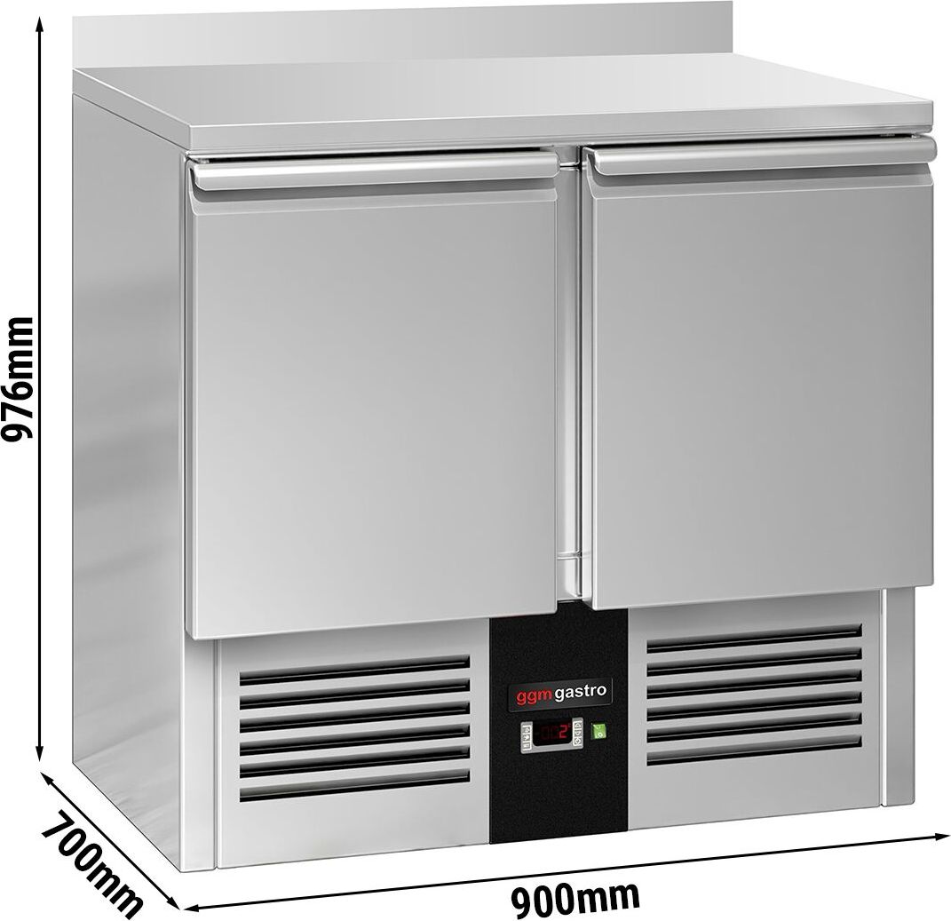 Chladicí stůl PREMIUM - 900x700 mm - se 2 dveřmi - zadní lištou