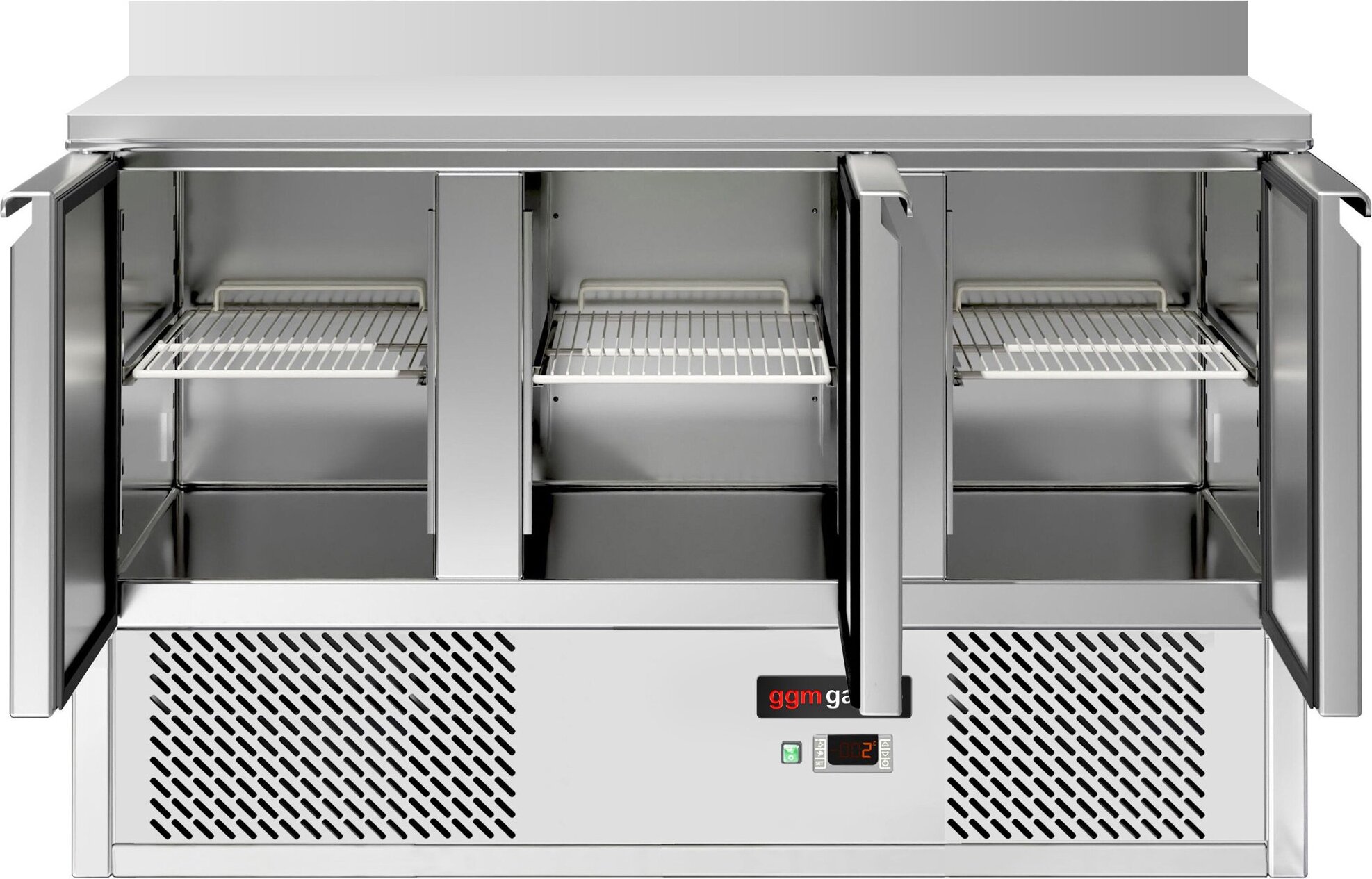 Chladicí stůl ECO - 1370x700 mm - se 3 dveřmi - zadní lištou