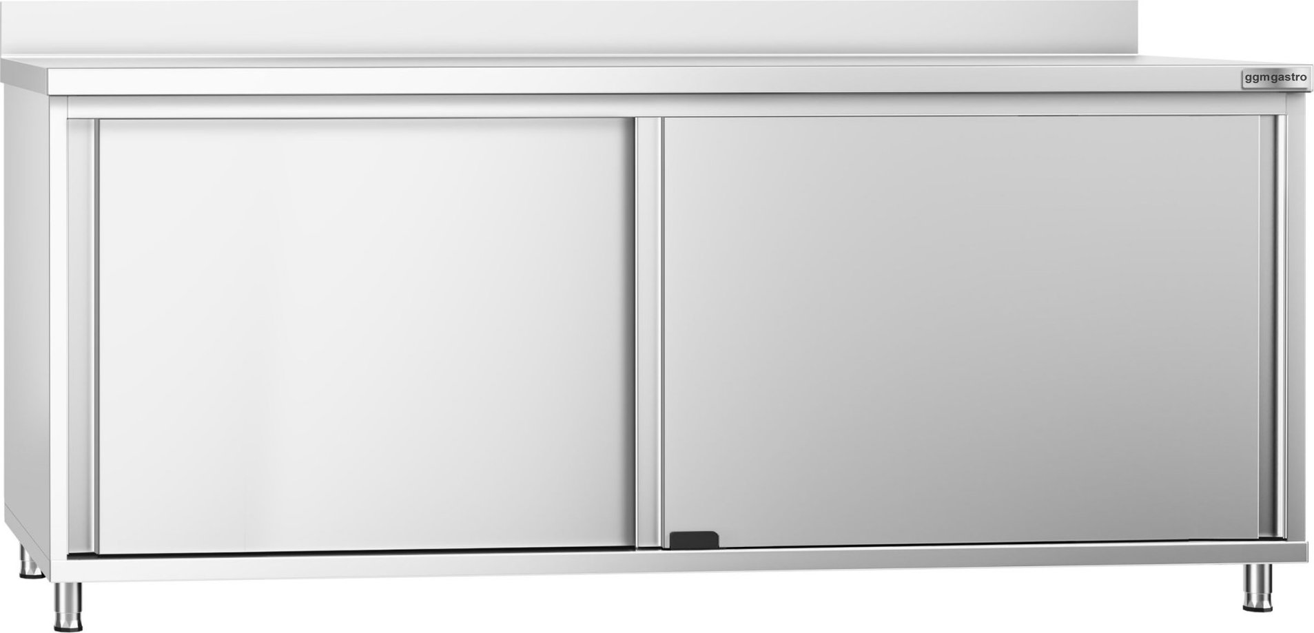 Nerezová pracovní skříňka PREMIUM - 2000x800 mm - s posuvnými dveřmi - se zadní lišou