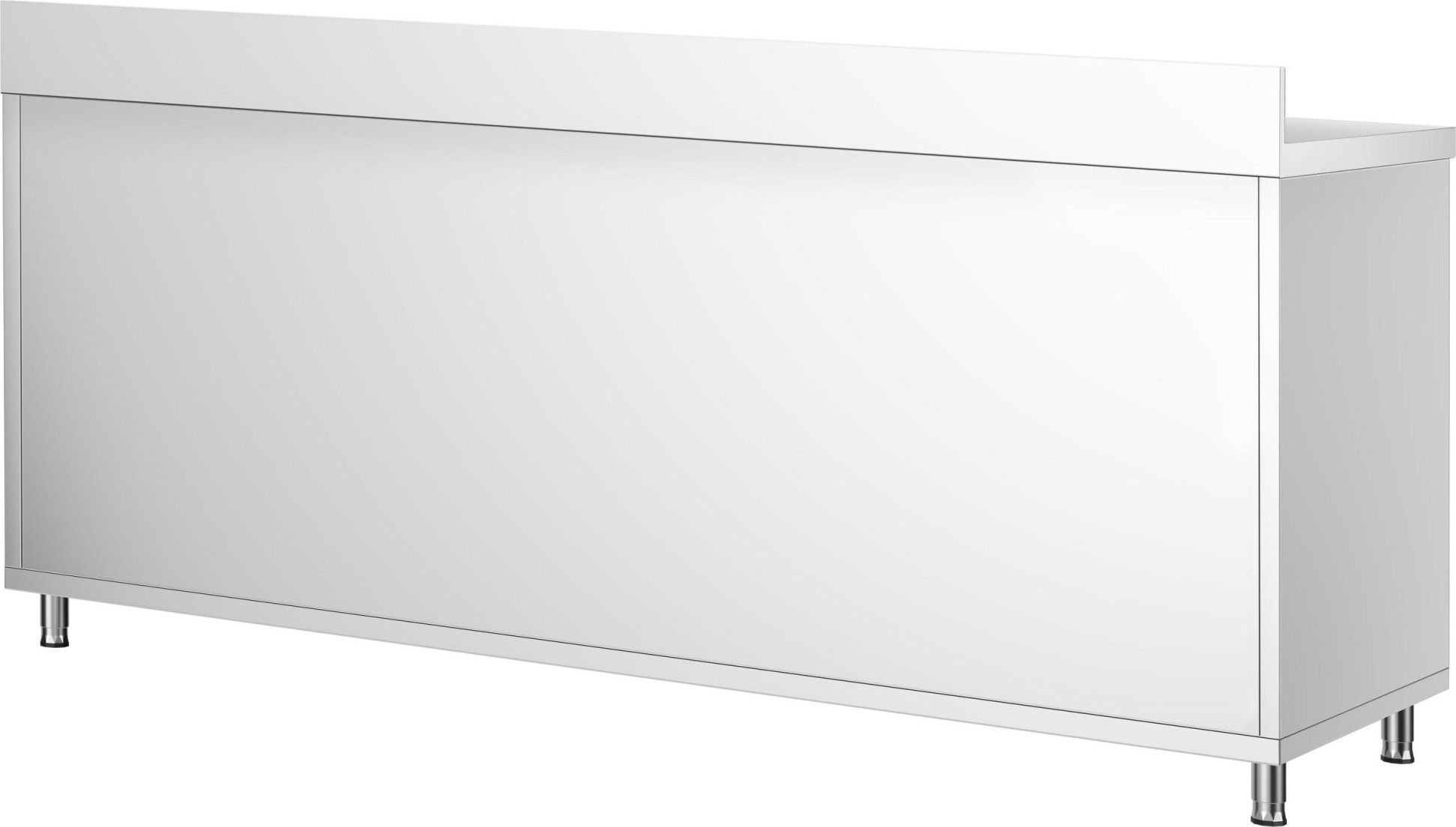 Nerezová pracovní skříňka PREMIUM - 2000x800 mm - s posuvnými dveřmi - se zadní lišou