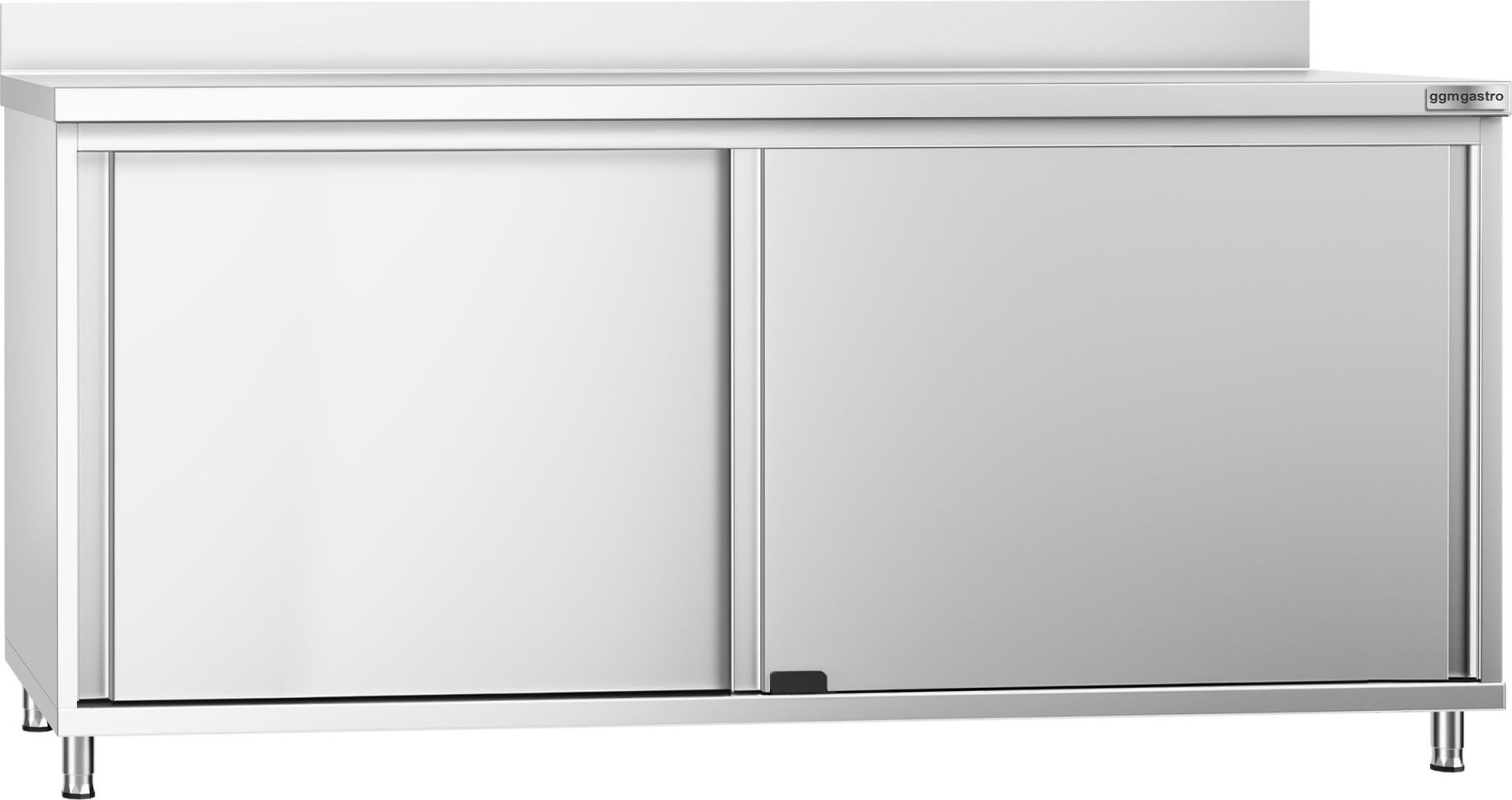 Nerezová pracovní skříňka PREMIUM - 1800x800 mm - s posuvnými dveřmi - se zadní lištou
