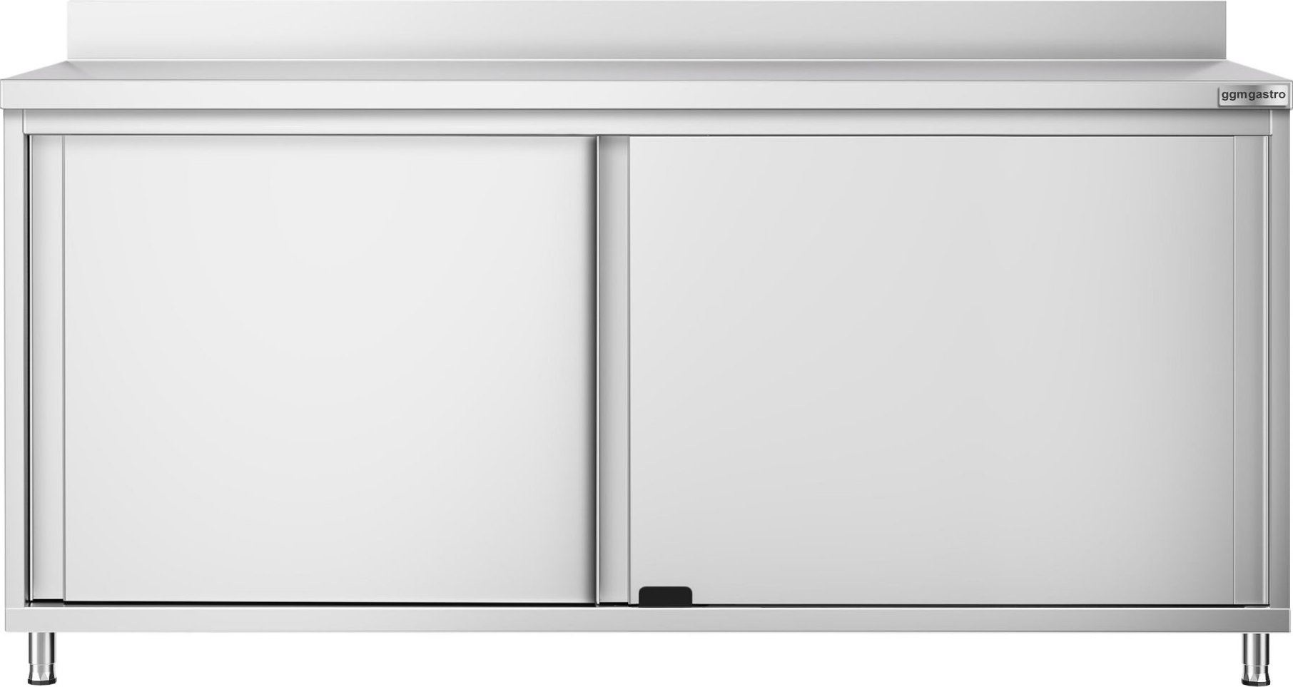 Nerezová pracovní skříňka PREMIUM - 1800x800 mm - s posuvnými dveřmi - se zadní lištou