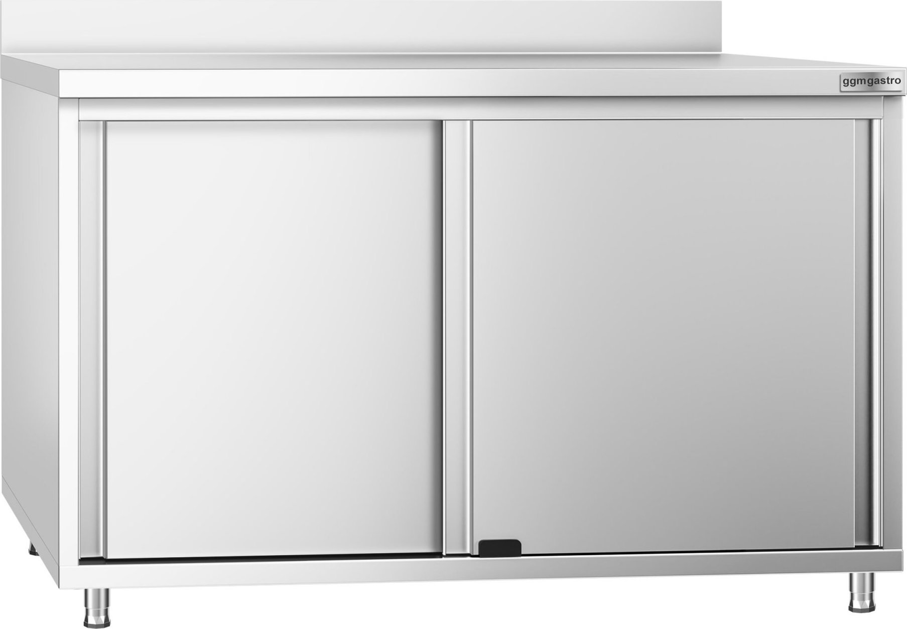 Nerezová pracovní skříňka PREMIUM - 1200x800 mm - s posuvnými dveřmi a zadní lištou