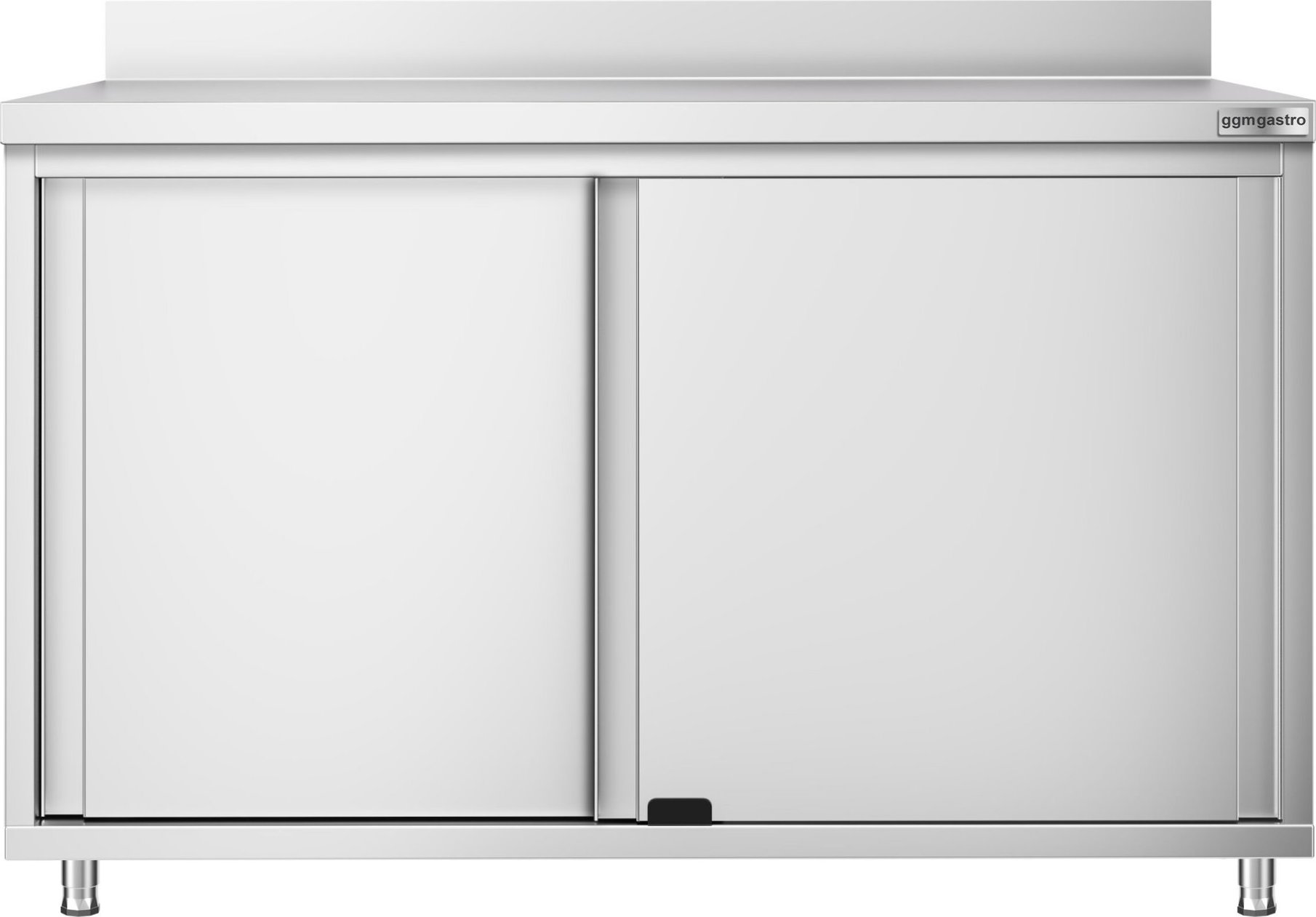 Nerezová pracovní skříňka PREMIUM - 1200x800 mm - s posuvnými dveřmi a zadní lištou