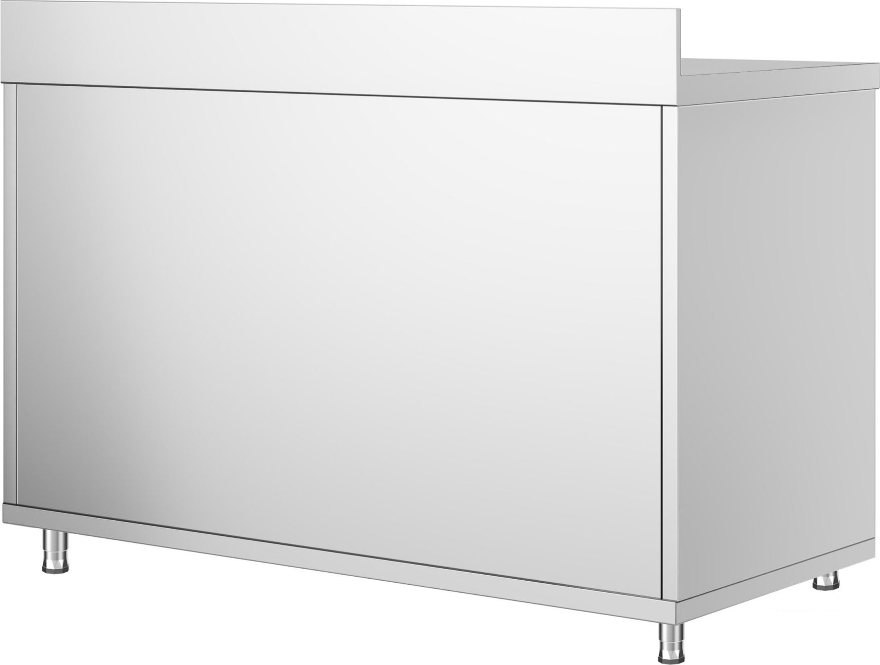Nerezová pracovní skříňka PREMIUM - 1200x800 mm - s posuvnými dveřmi a zadní lištou