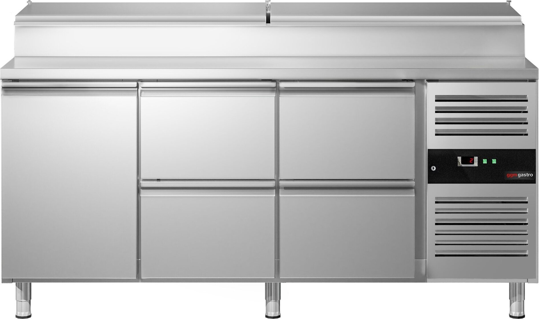 Přípravný chladicí stůl PREMIUM - 1795 mm - 1 dveře & 4 zásuvky - pro 8× GN 1/3