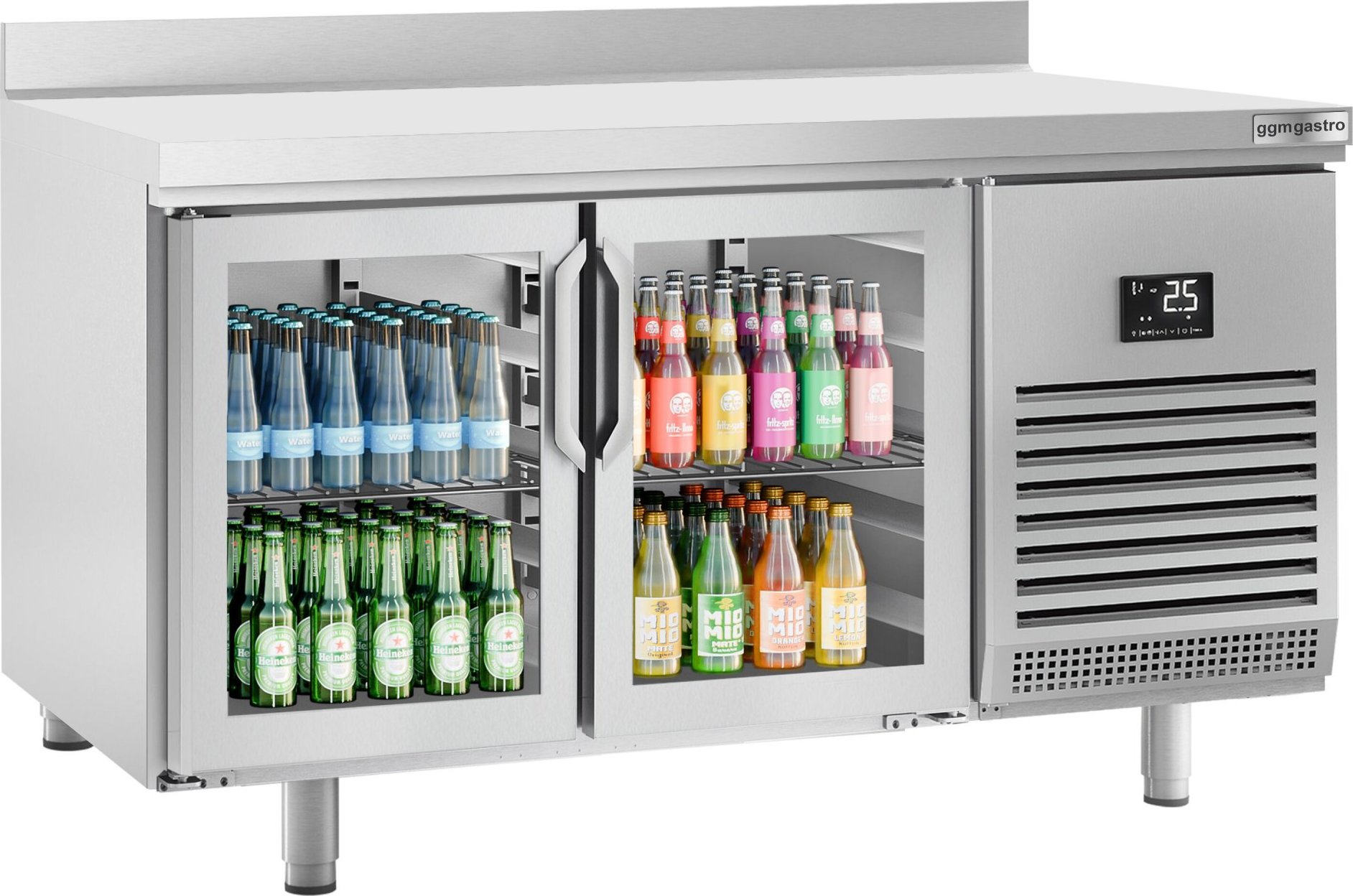 Chladicí stůl PREMIUM PLUS - 1468x600 mm - se 2 dveřmi - se zadní lištou