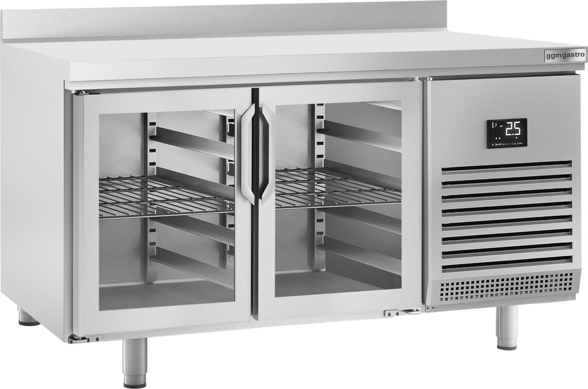 Chladicí stůl PREMIUM PLUS - 1468x600 mm - se 2 dveřmi - se zadní lištou