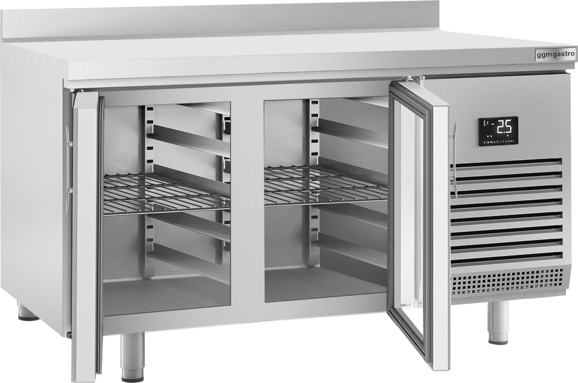 Chladicí stůl PREMIUM PLUS - 1468x600 mm - se 2 dveřmi - se zadní lištou