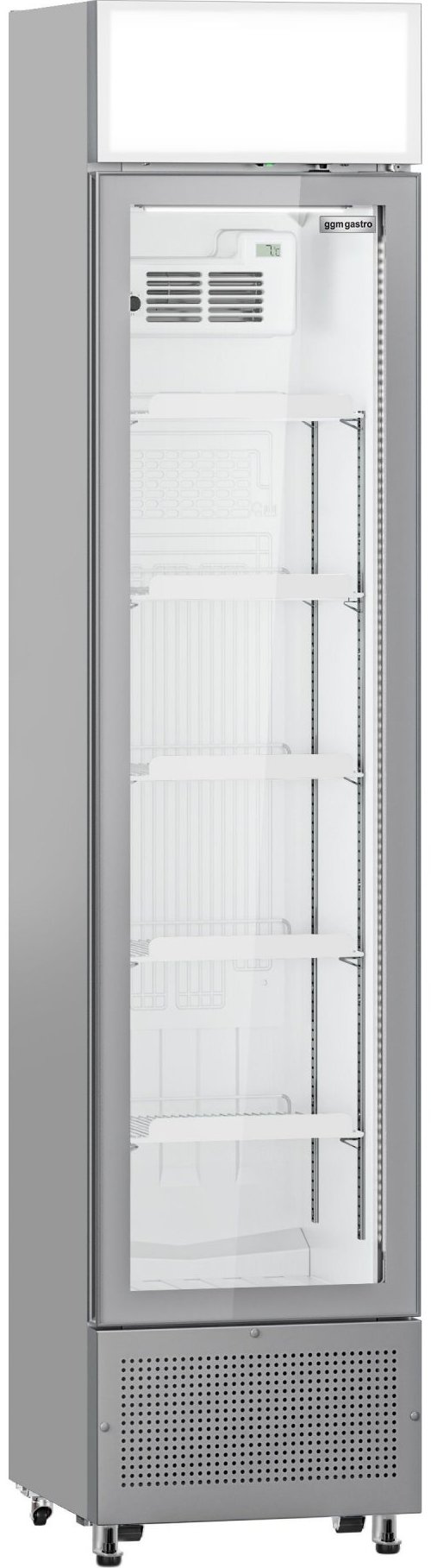 Lednice na nápoje - 435 mm - 145 l - bezrámové provedení - digitální teploměr - s 1 skleněnými dveřmi & osvětleným reklamním displejem