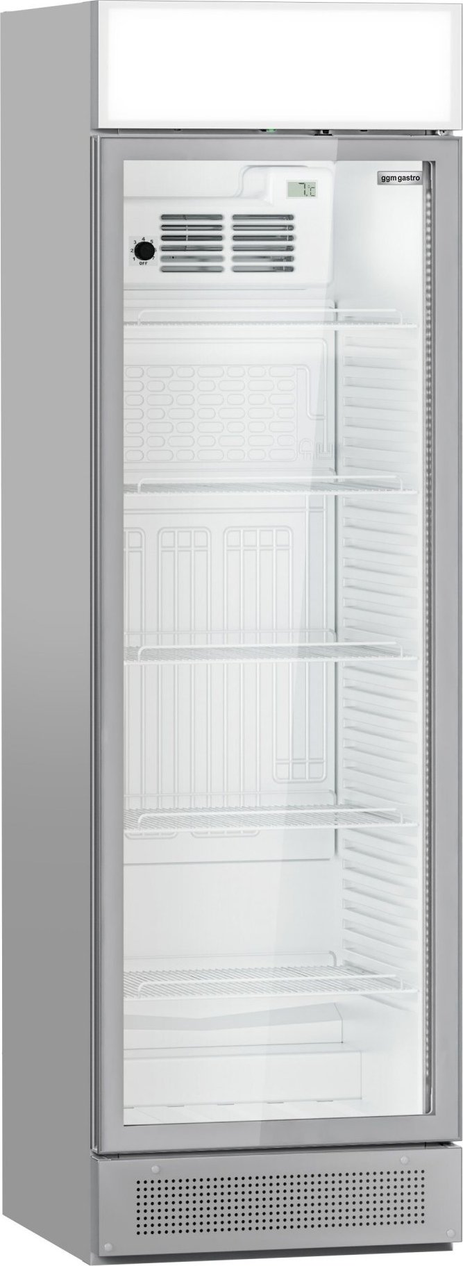 Lednice na nápoje - 595 mm - 358 l - bezrámové provedení - digitální teploměr - s 1 skleněné dveře & osvětleným reklamním displejem