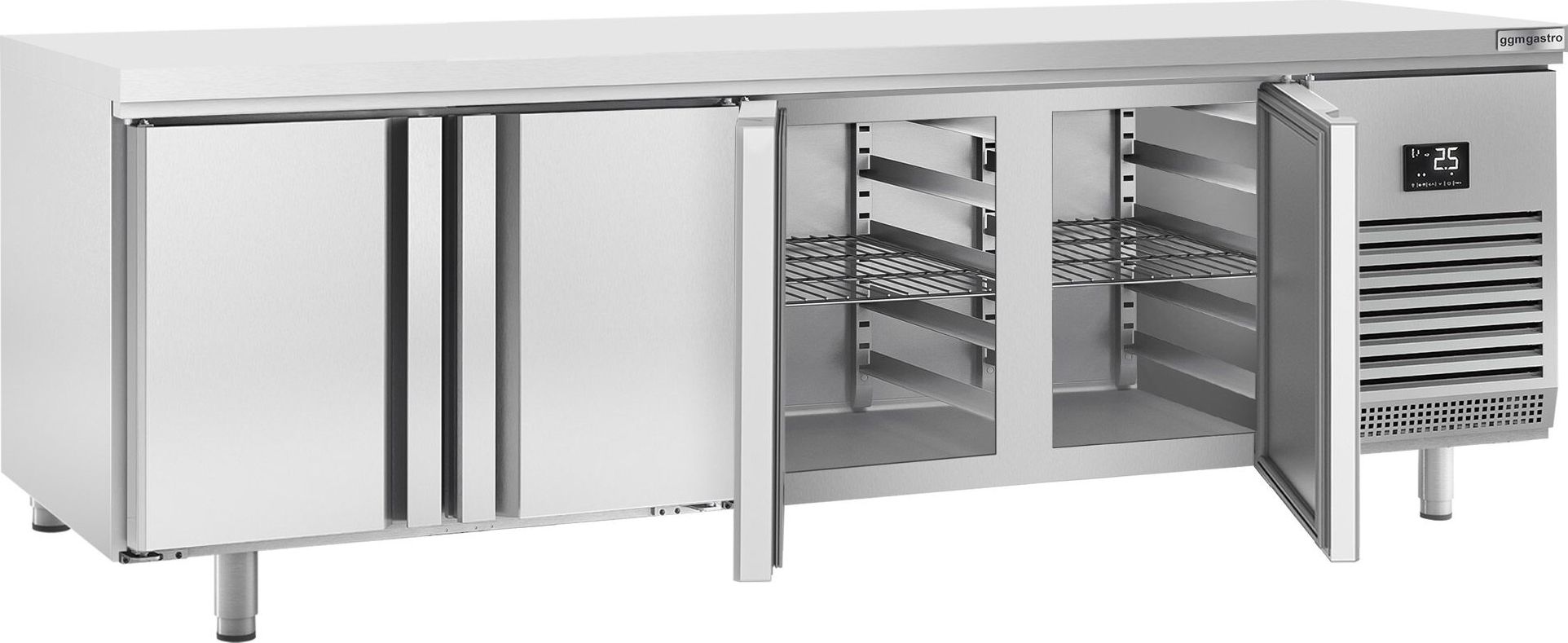 Pekárenský chladicí stůl PREMIUM PLUS - 2752x800 mm - Se 4 dveřmi
