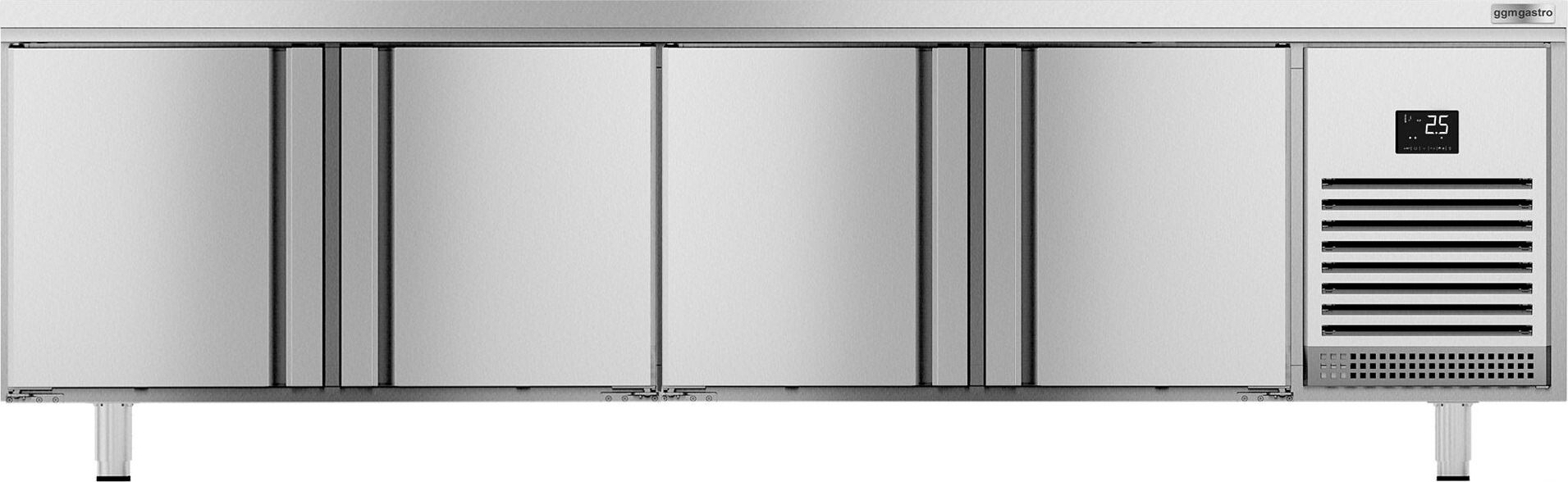 Pekárenský chladicí stůl PREMIUM PLUS - 2752x800 mm - Se 4 dveřmi